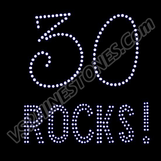 30 40 50 (etc.) ROCKS Rhinestone Transfer - Select number